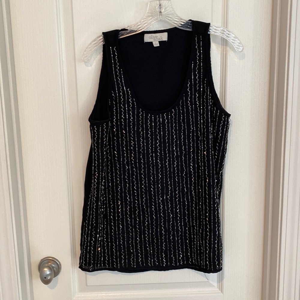 Beaded shell ….wide strap ….fully lined
